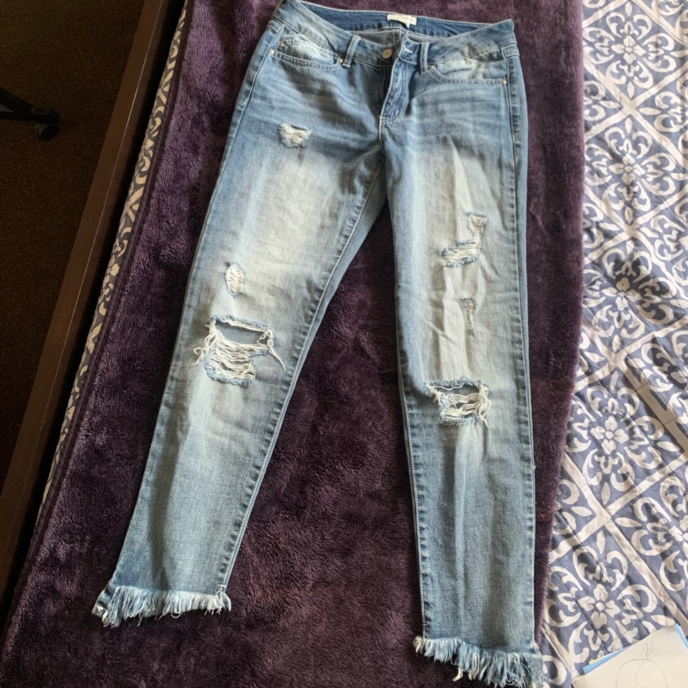 Tillys distressed cuff jeans